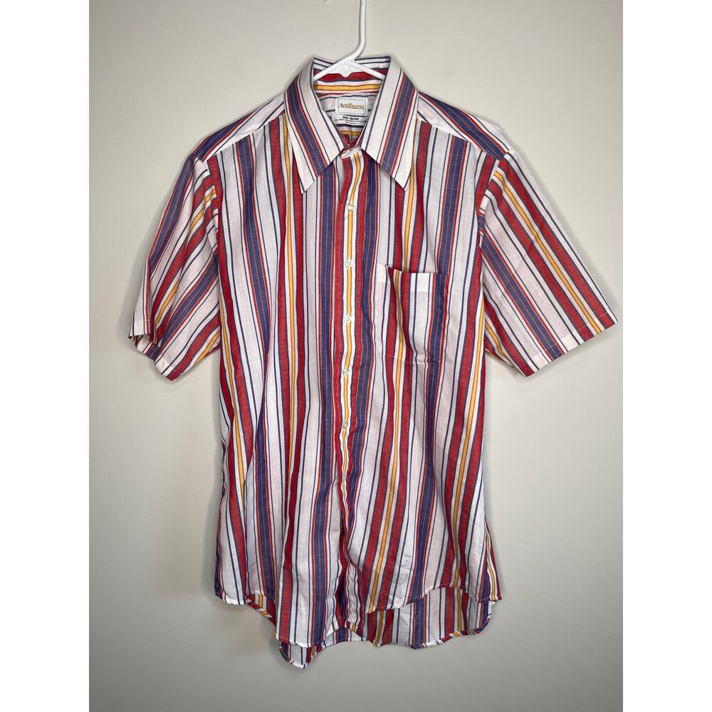 1970s Andhurst Patriotic Stripe Cowboy Rodeo Western Disco Dagger Shirt XL